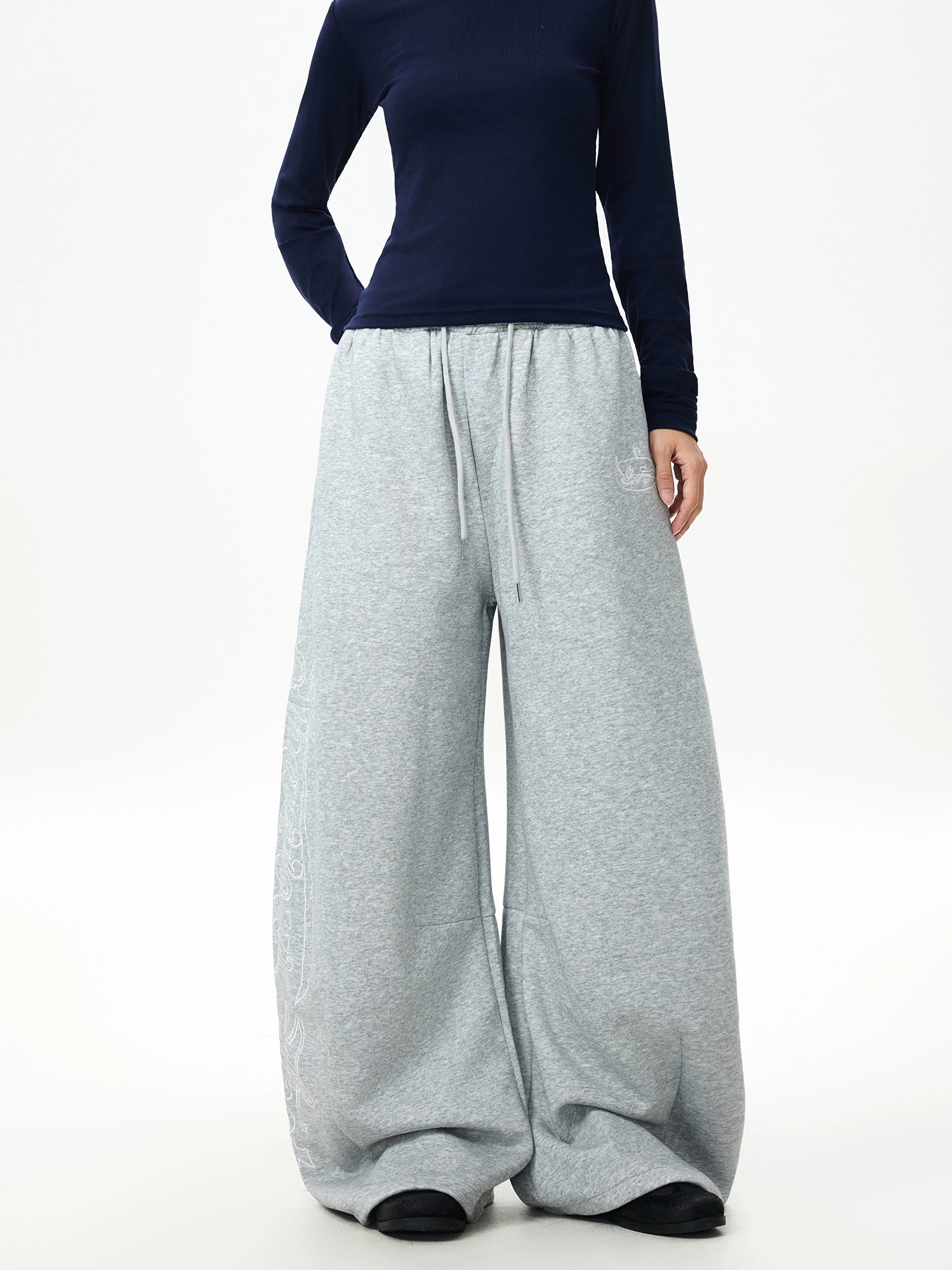 Silver Drift Wide-Leg Sweatpants