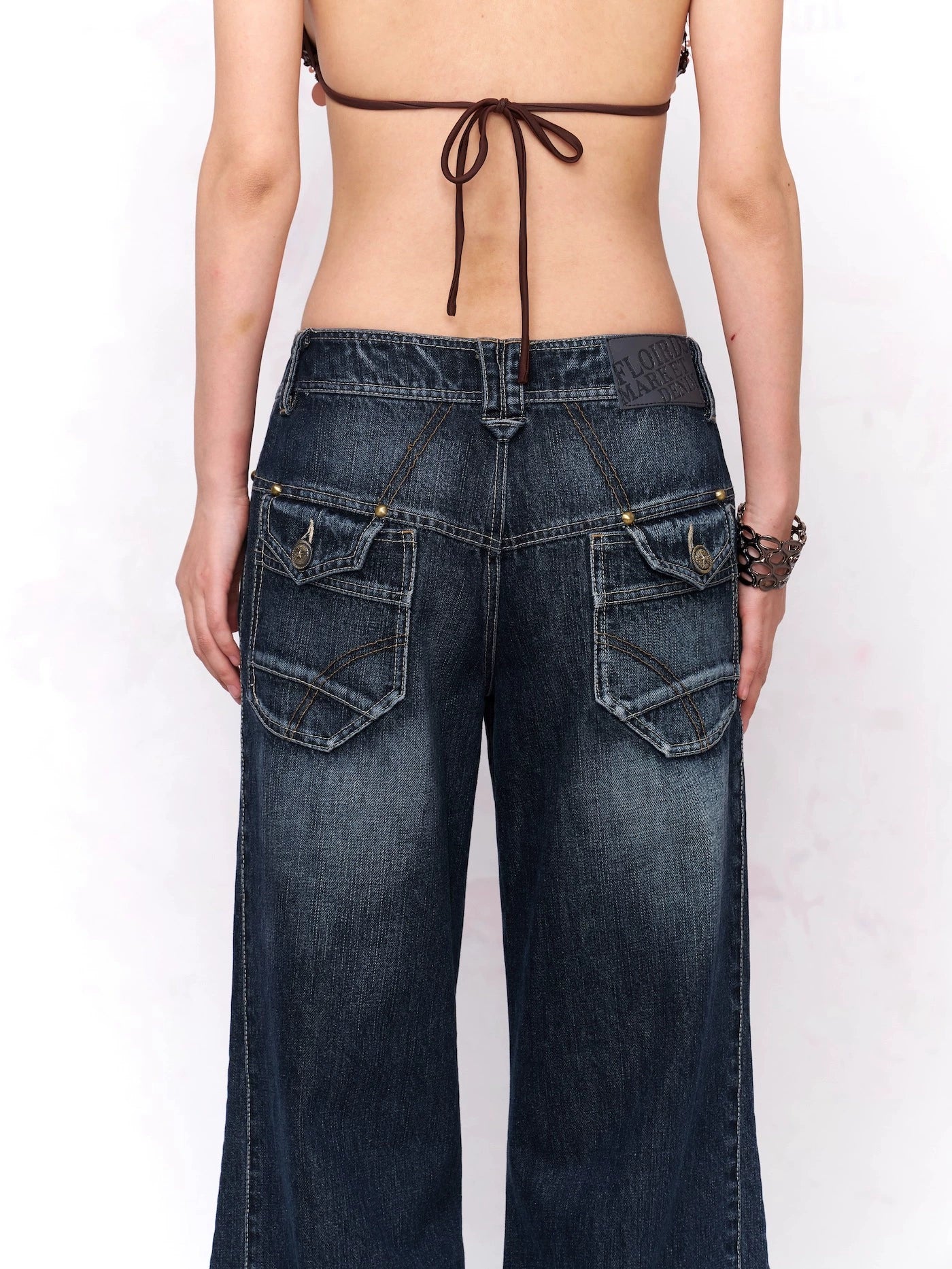 Midnight Cargo Wave Wide Jeans