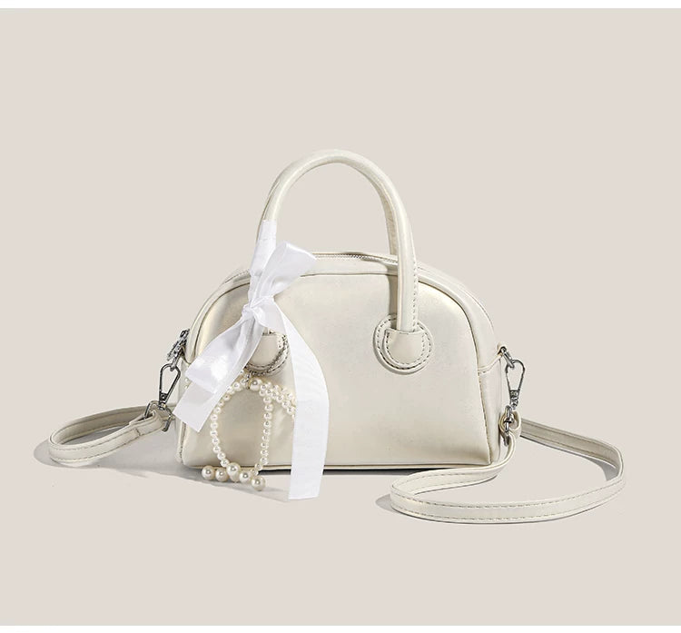 Moonlit Pearl Bow Mini Satchel