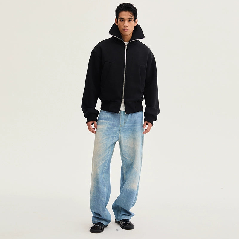 CollarRamp High-Neck Zip Bomber