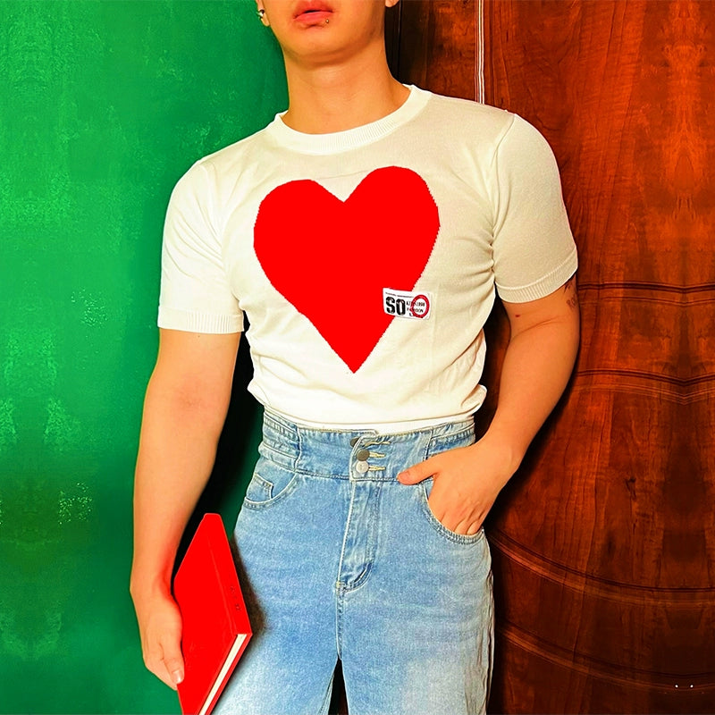 Heart Graphic Tee With Sale Tag Print