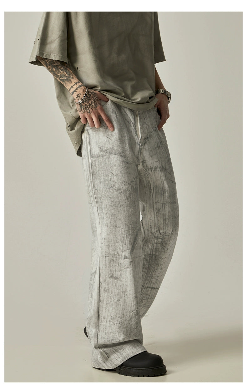 Marble Drift Wide-Leg Jeans
