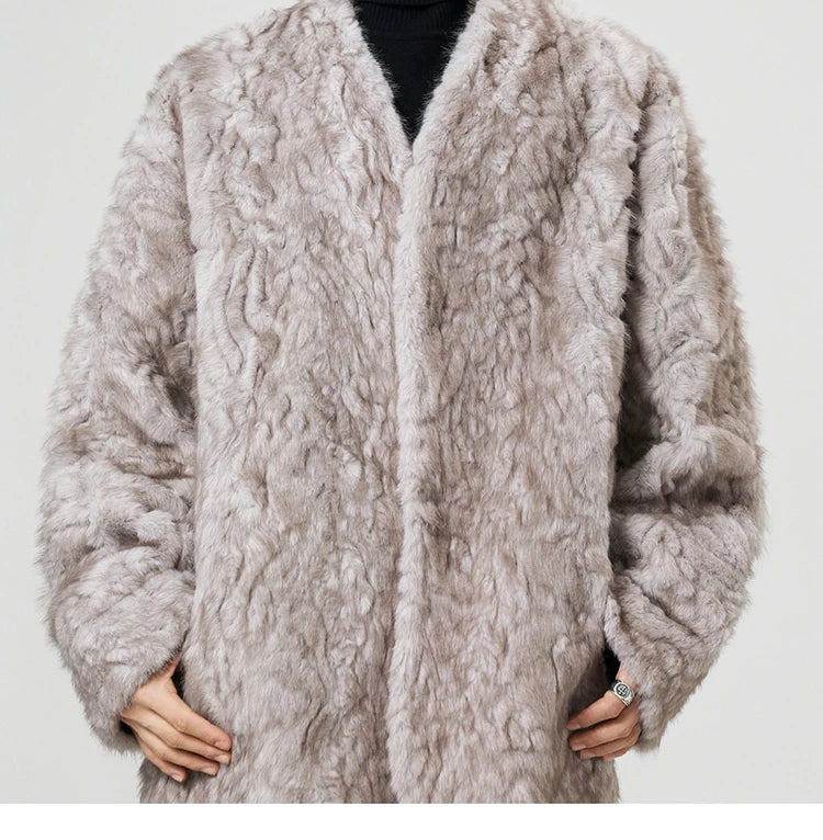 Midnight Cloud Faux-Fur Cocoon Jacket