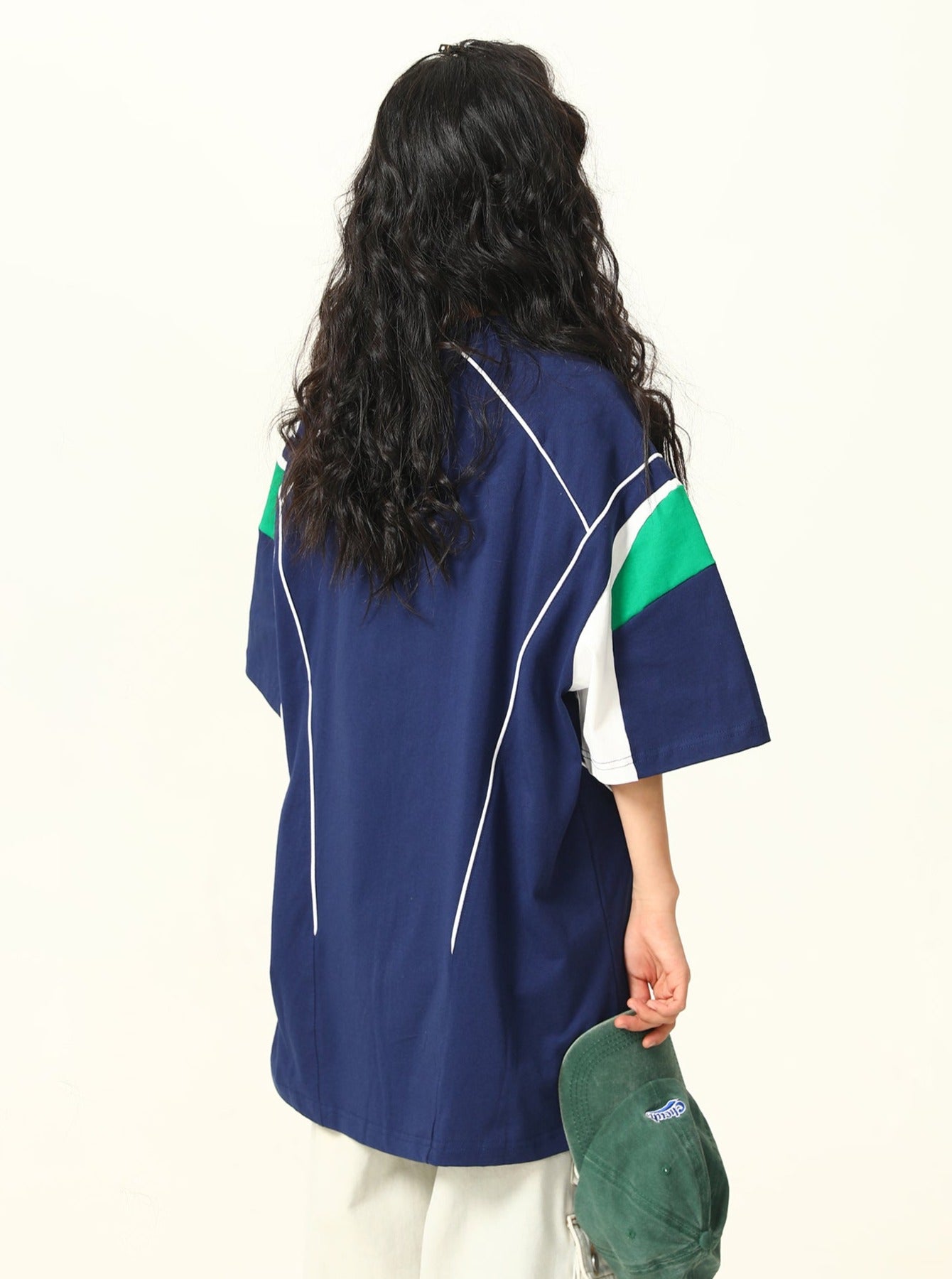 Sporty Retro-Futuristic Oversized T-Shirt