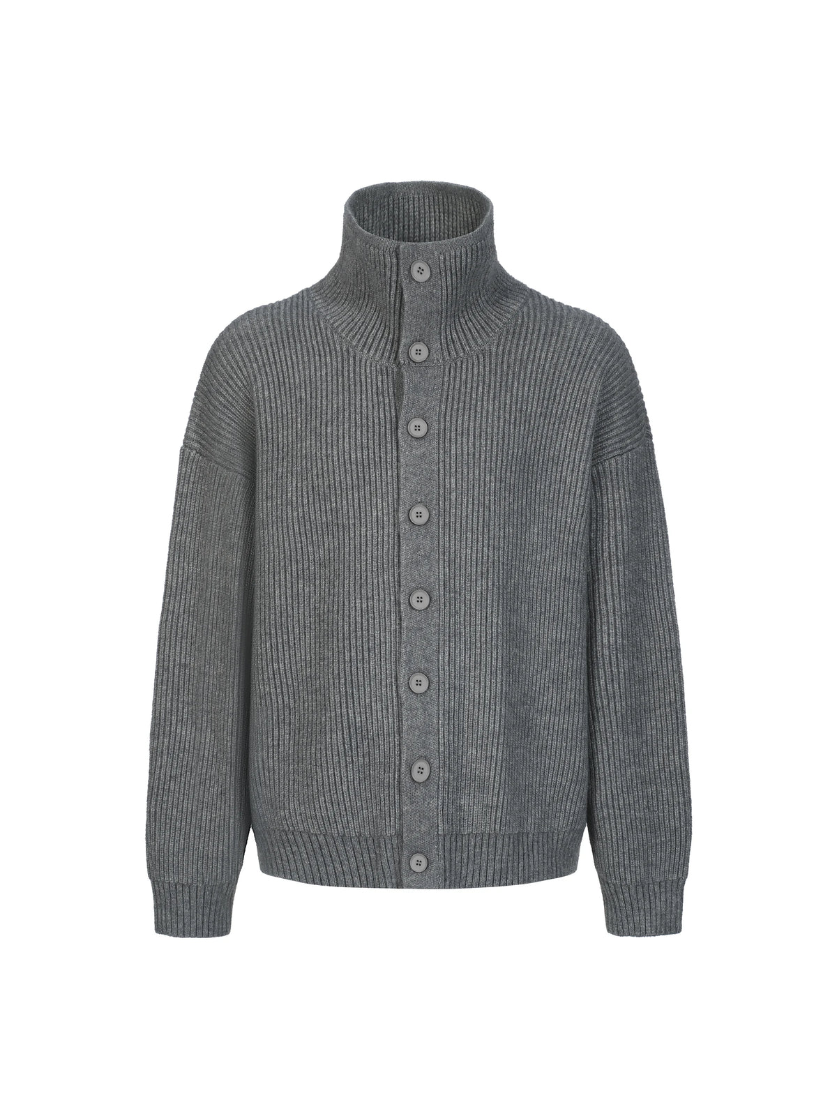 Bennett High-Neck Ribbed Knit Cardigan