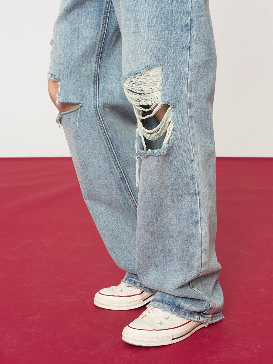 Shredded Anthem Slouchy Knee-Slash Jeans