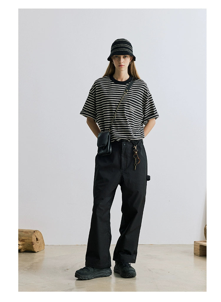 Wide Leg Color Drawstring Pants