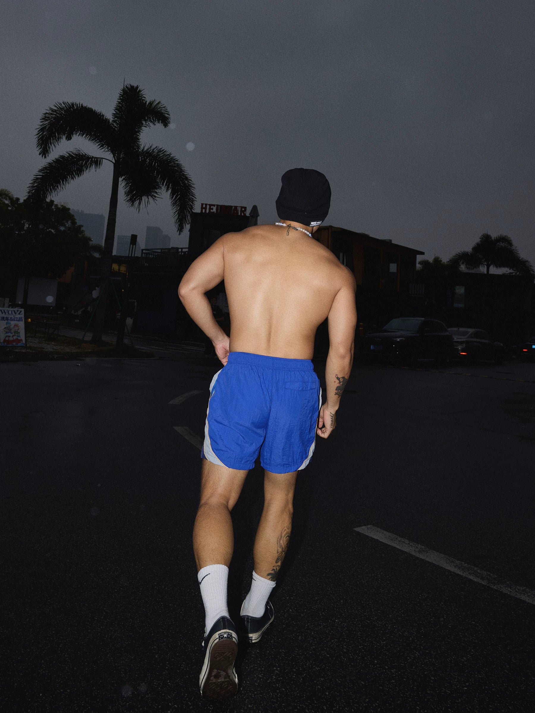 Tri-Block Royal Track Nylon Shorts