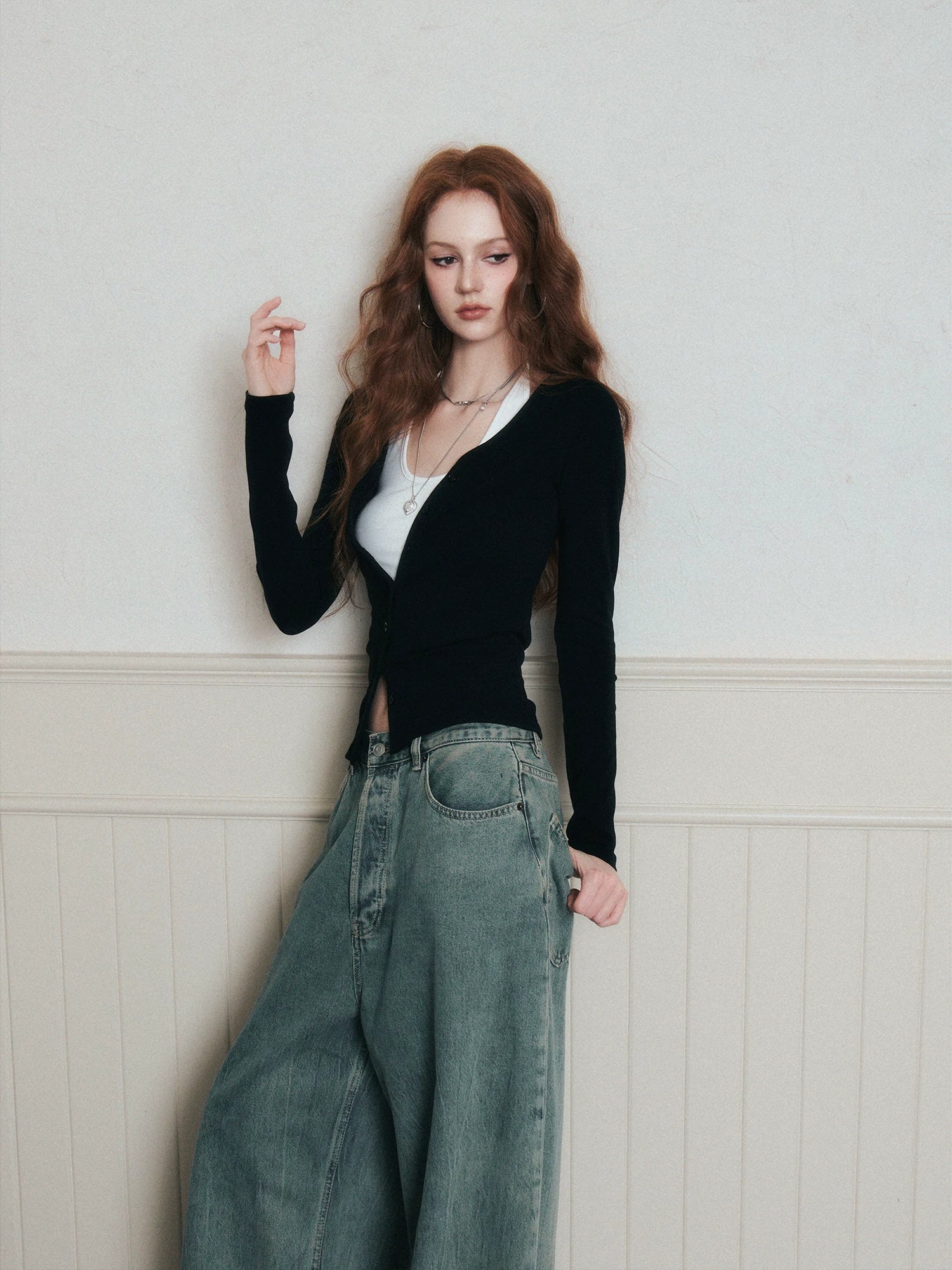 Ink Muse Ruched Cardigan Top