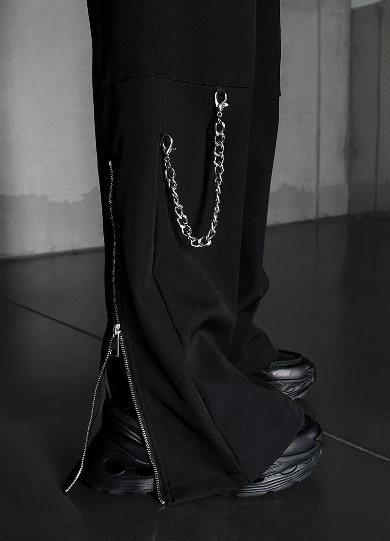 Abyss Split-Zip Chain Flare Pants