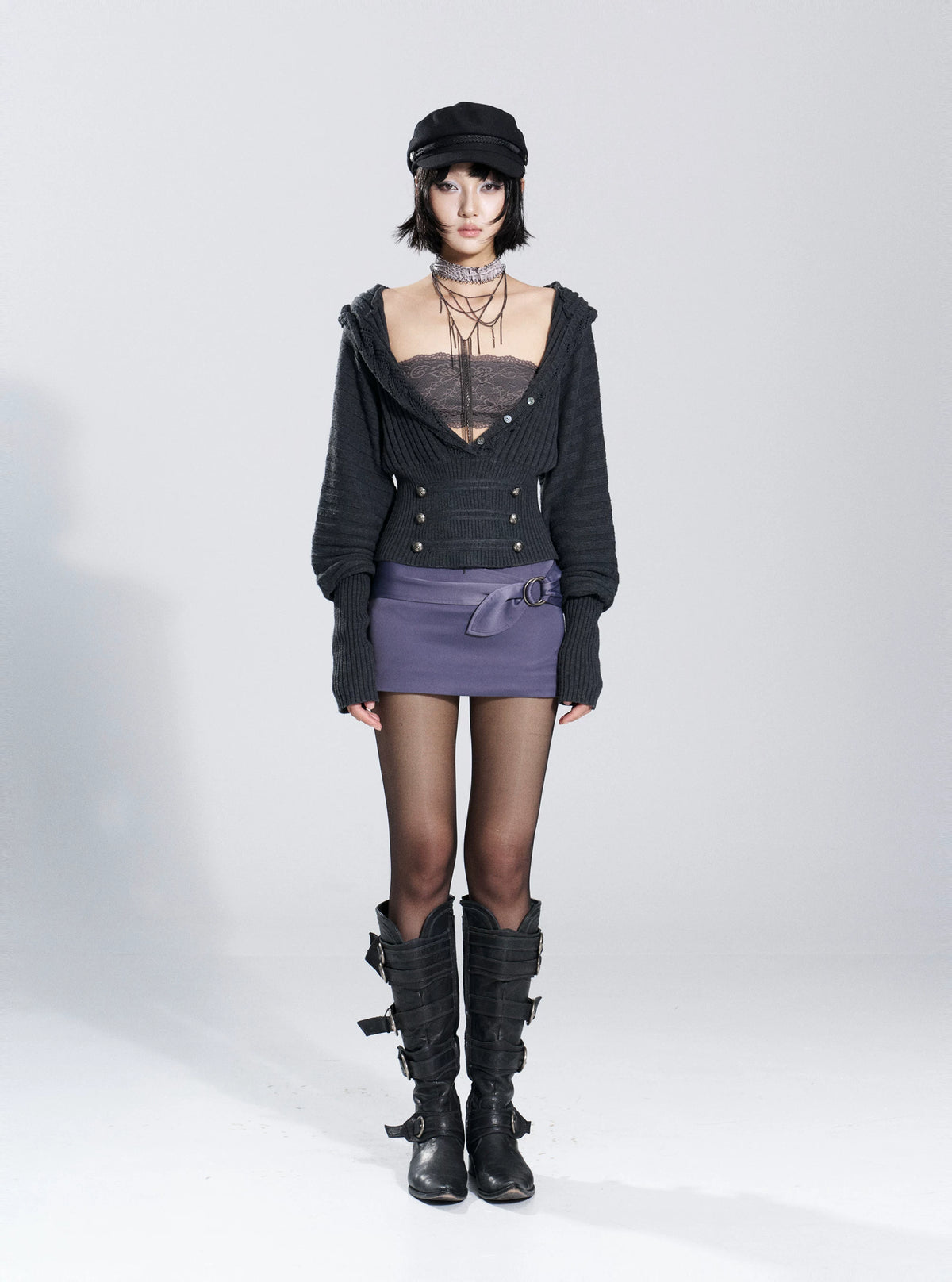 Vesper Buckle Wrap Mini Skirt