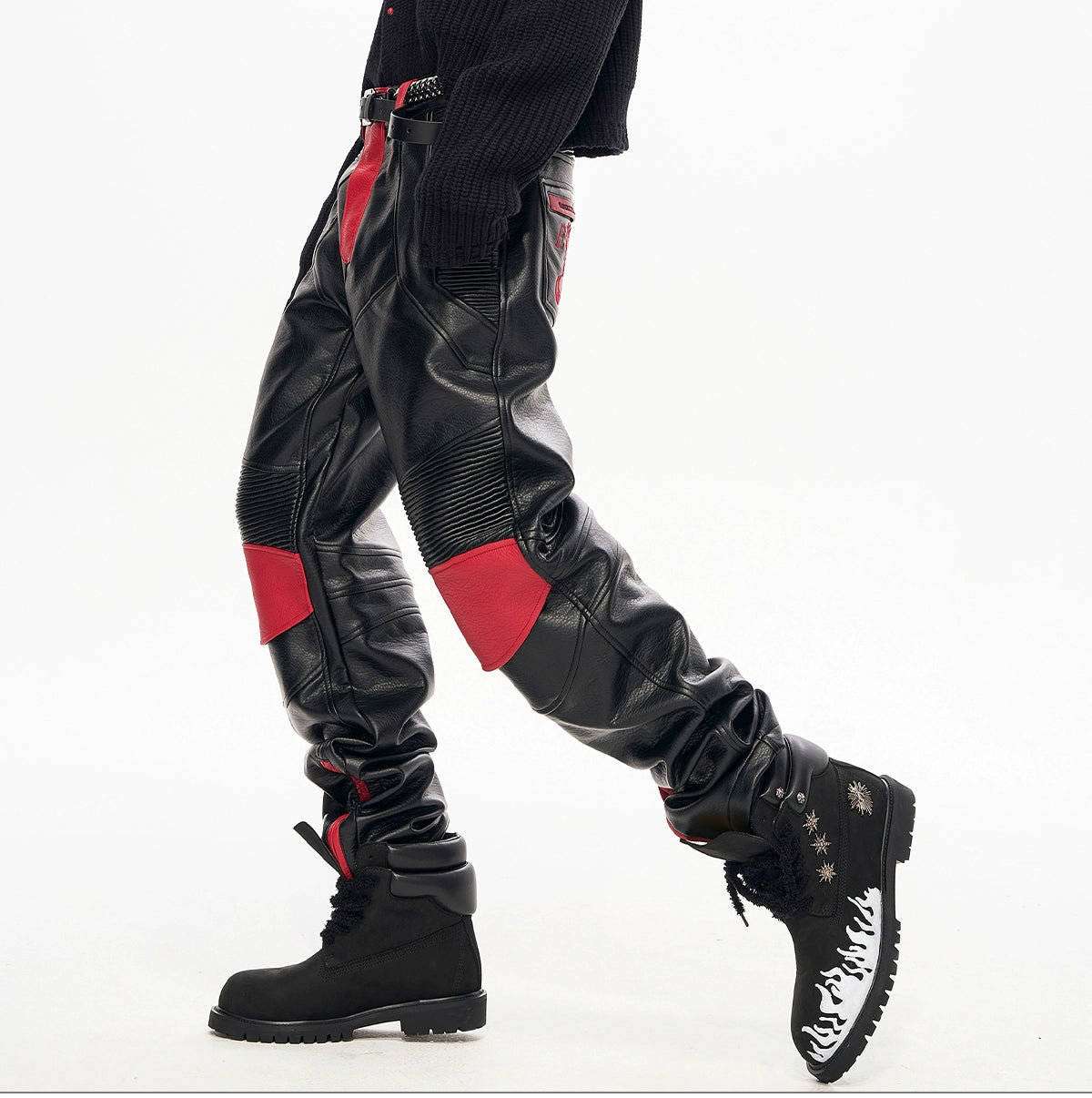 Inferno Crest Leather Moto Pants