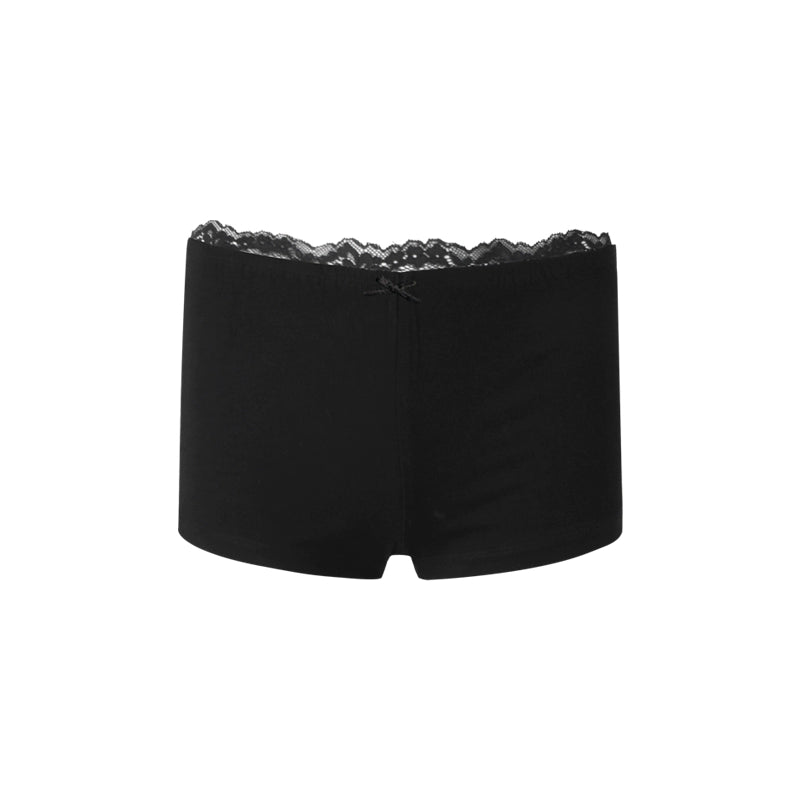 Lace-Trim Soft Micro Shorts