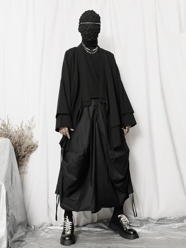 Oversized Black Kimono Cardigan