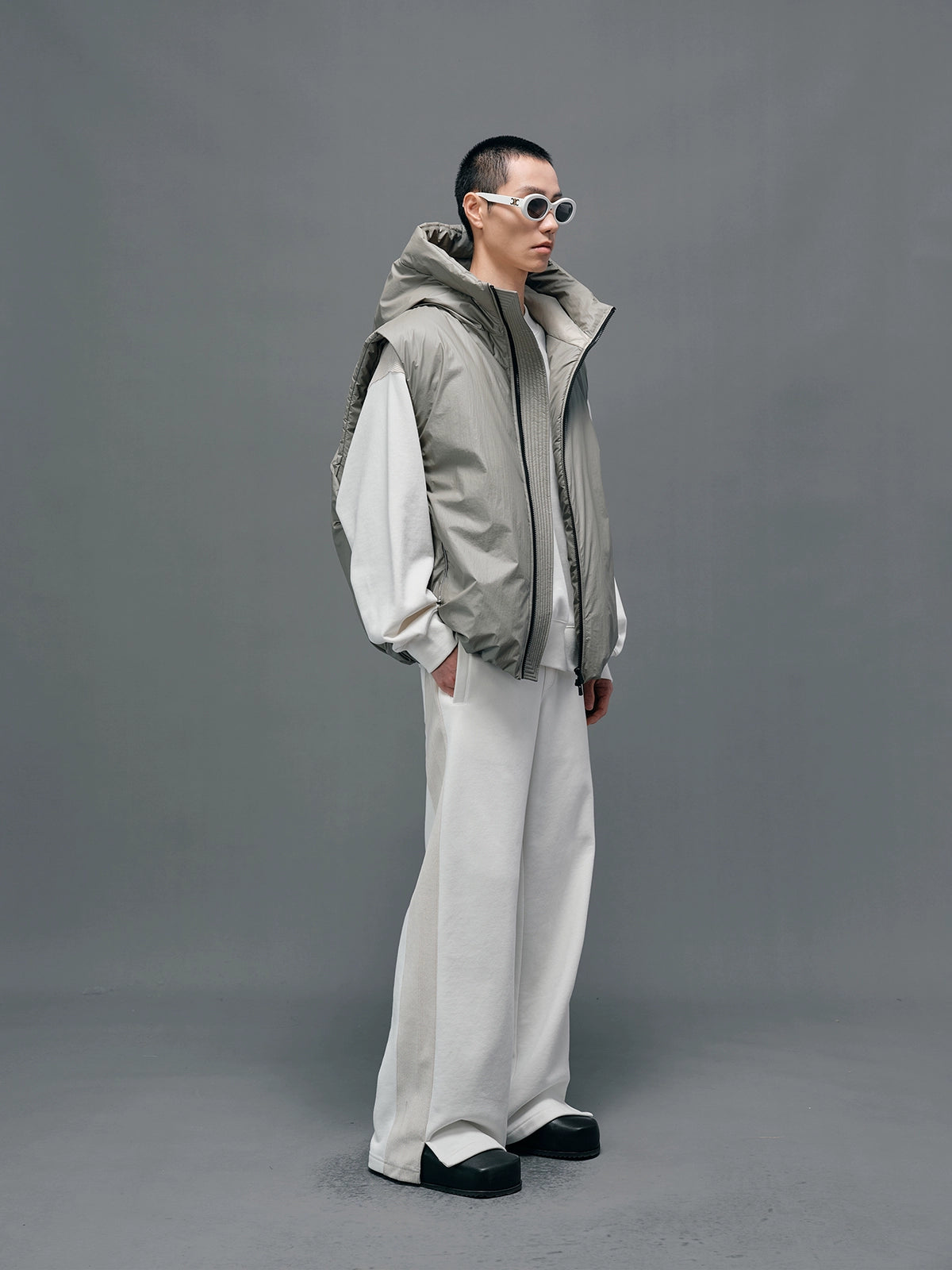 Panel Structural Sweatshirt & Athletic Pants Set