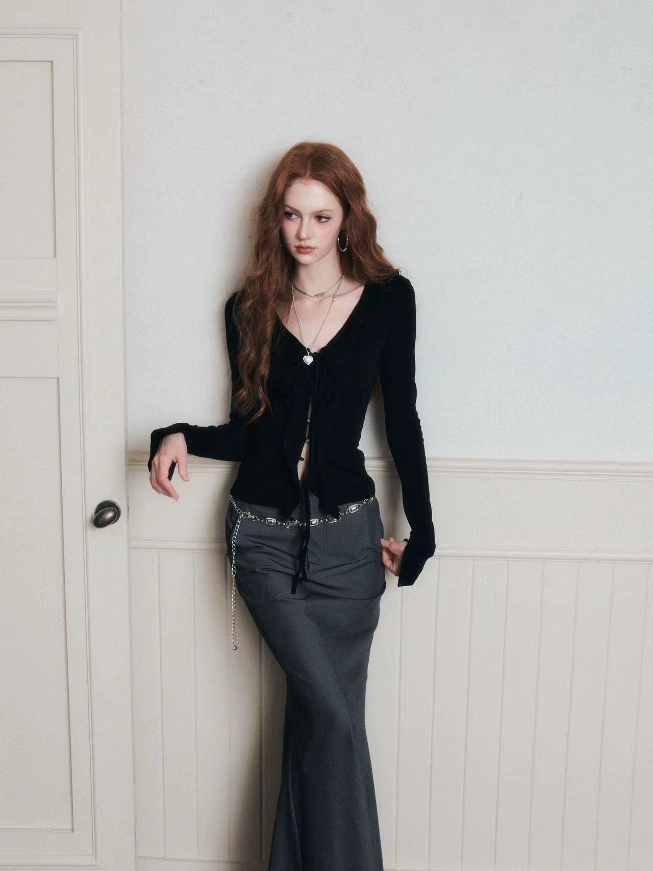 Midnight Muse Tie-Front Cardigan