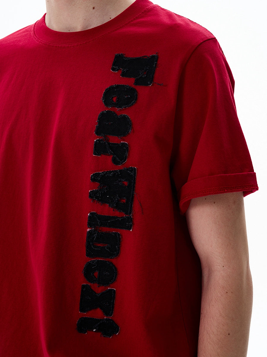 Fuzzy Script Vertical Tee