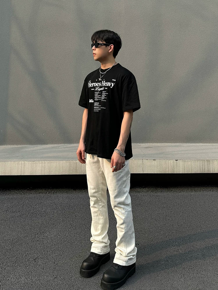 Ivory Snap-Hem Utility Jeans