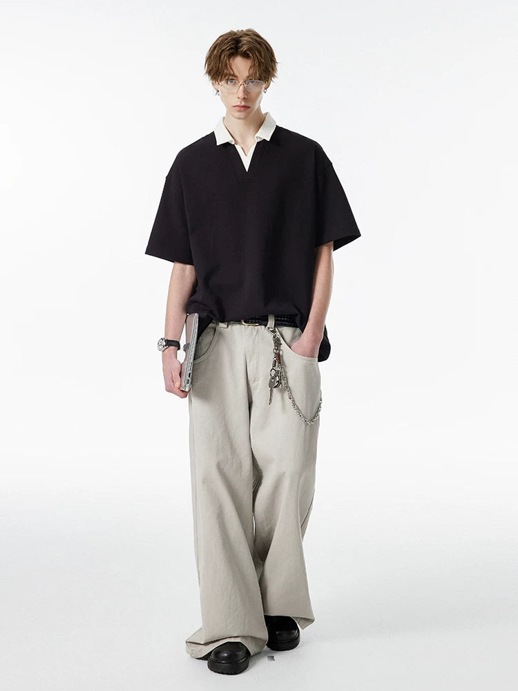 Contrast Collar Club Knit Polo Tee