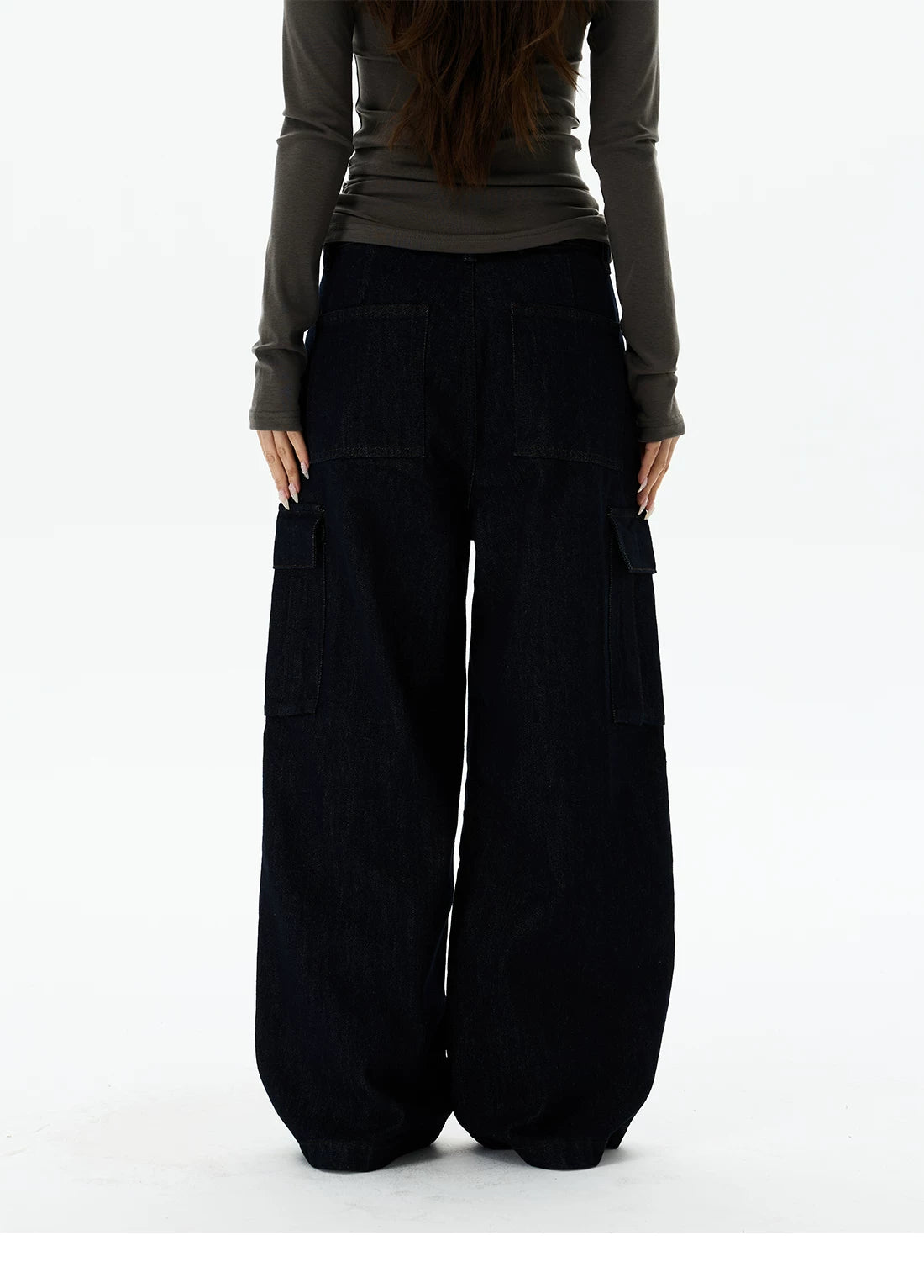 Midnight Cargo Balloon Jeans