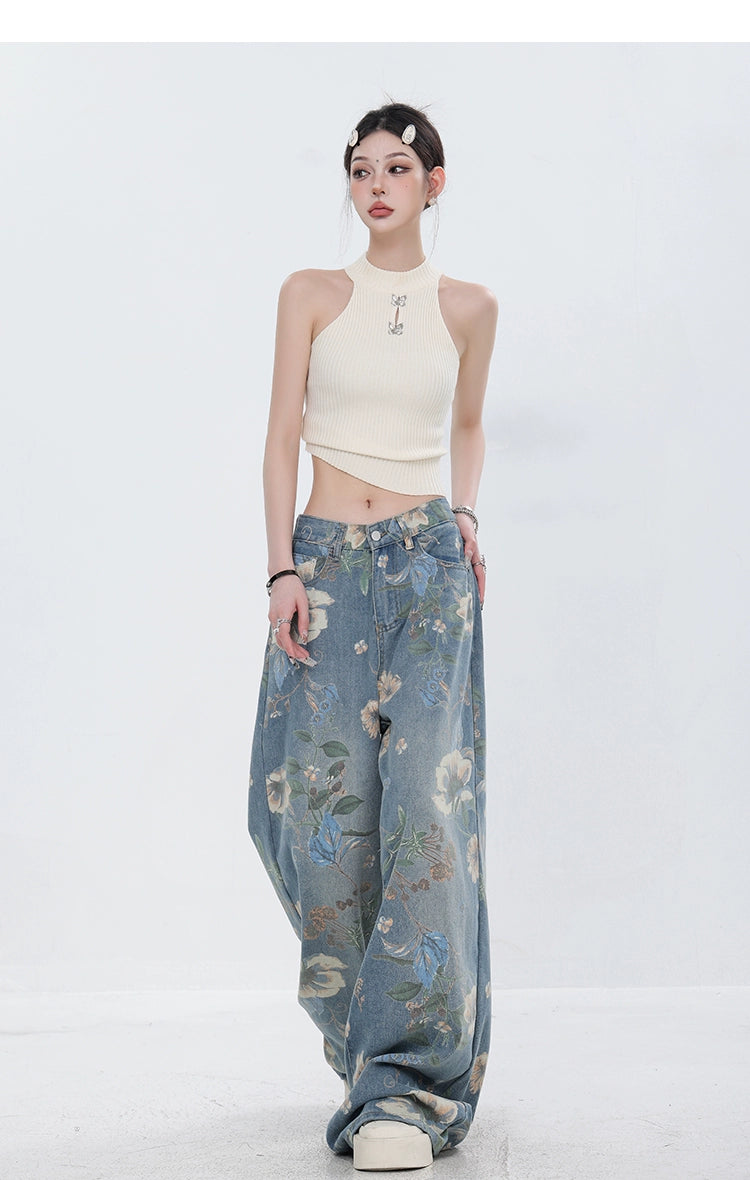 ABWEAR Blooming Botanica Wide-Leg Jeans