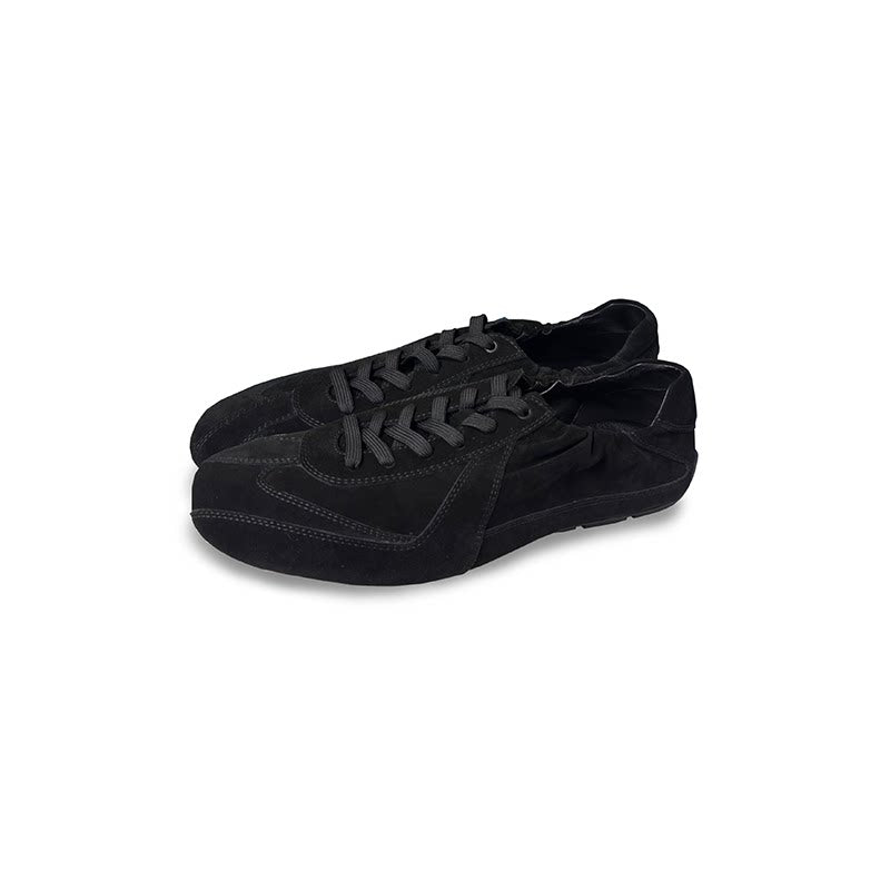 Suede Minimalist Lace-Up Sneakers