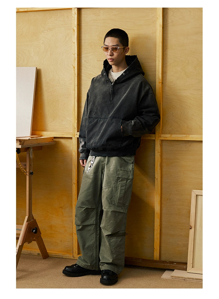 Multi-Pocket Retro Patchwork Cargo Pants