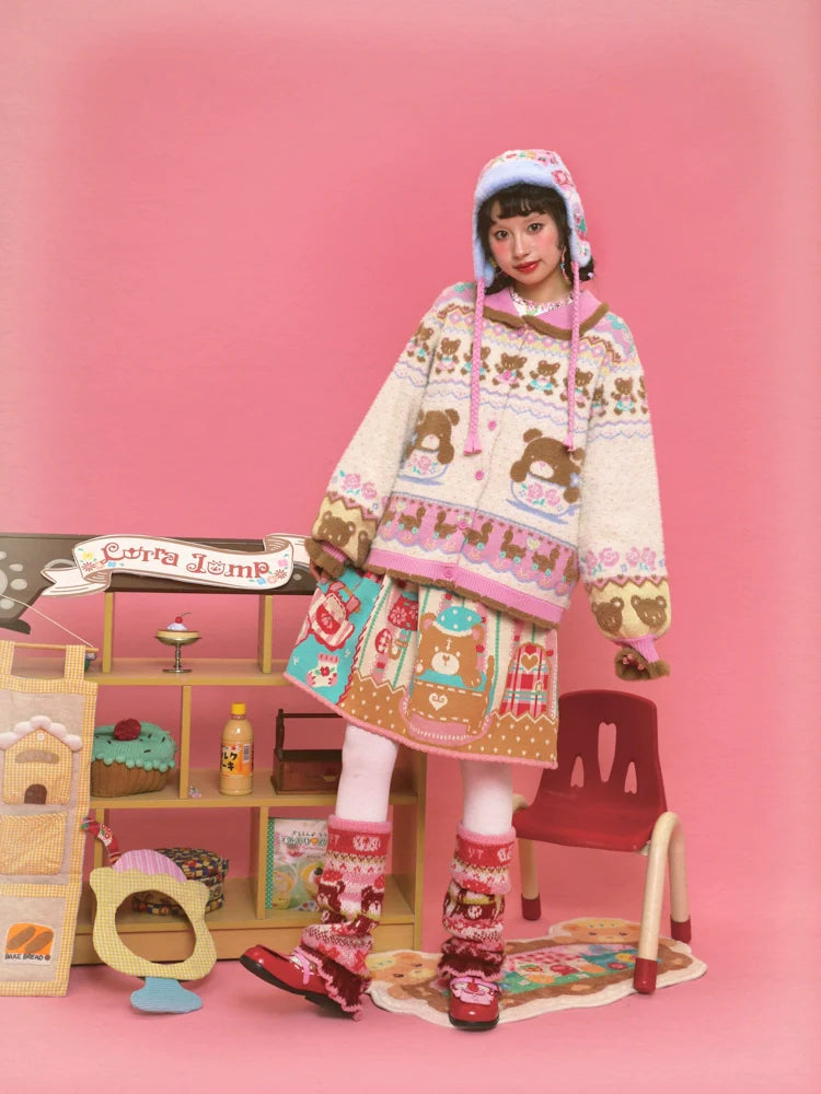 Sweet Bear Tea Party Cardigan