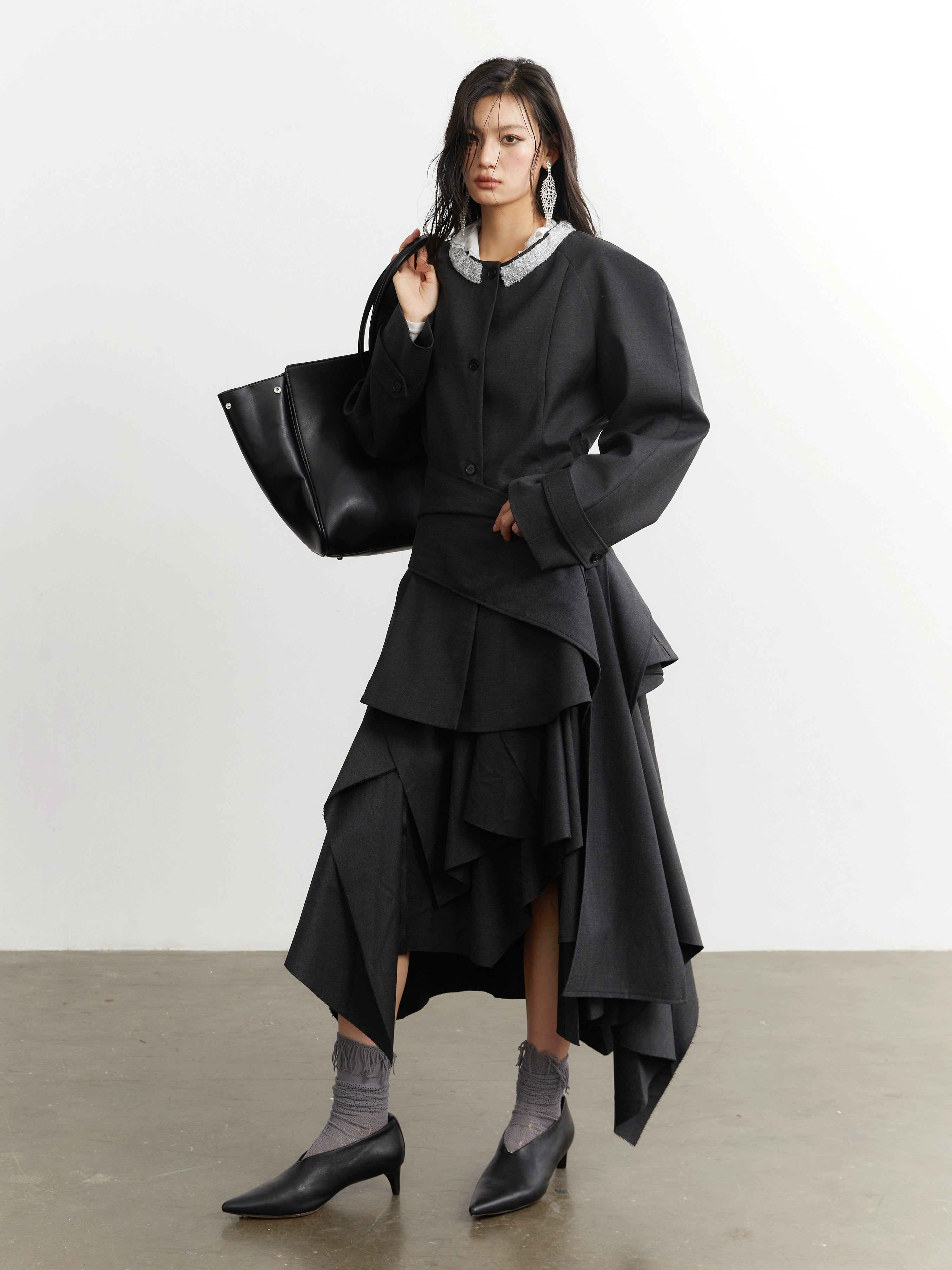 Silver Halo Pleated Swing Shirt