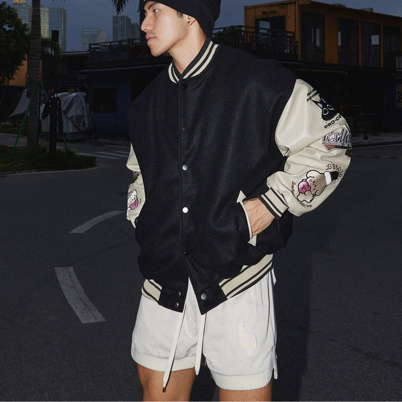 Pastel Dream Patch Varsity Jacket