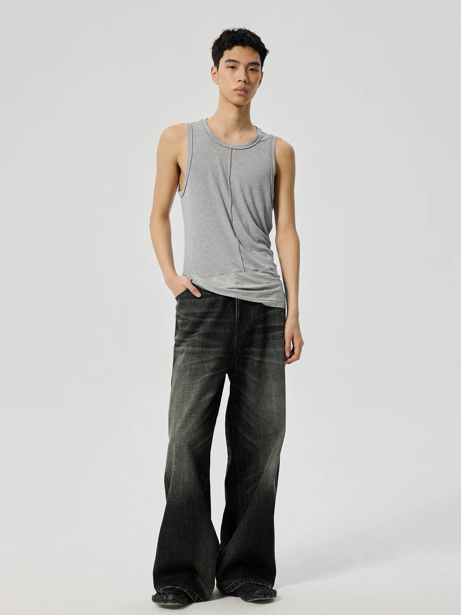 Shadow Wash Baggy Denim Jeans