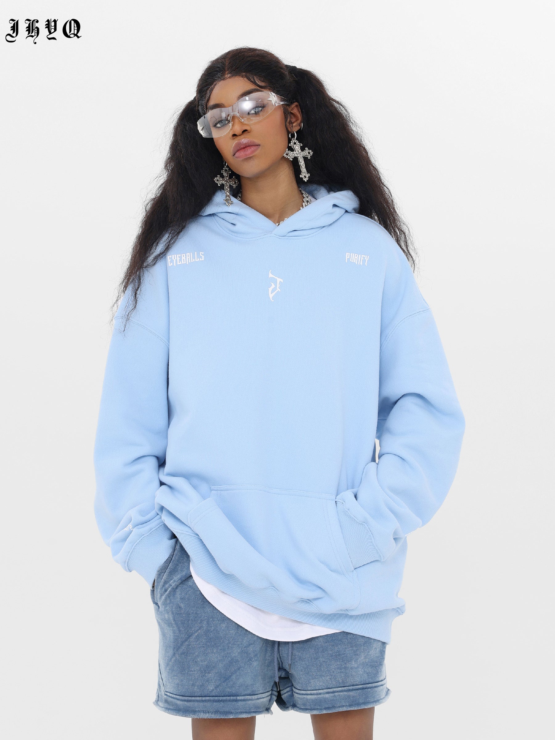 Hoodie with Basic Logo Print - chiclara