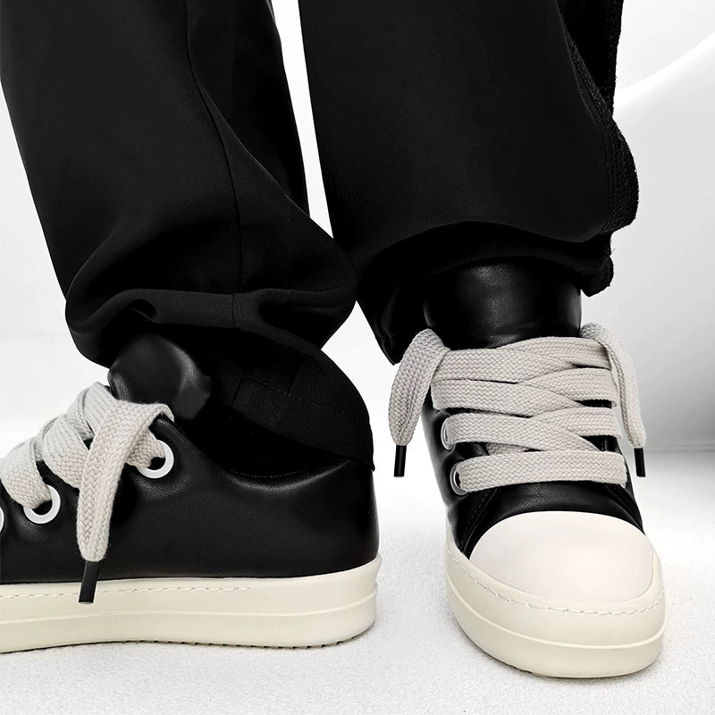 Black Thick Sole Casual Sneakers