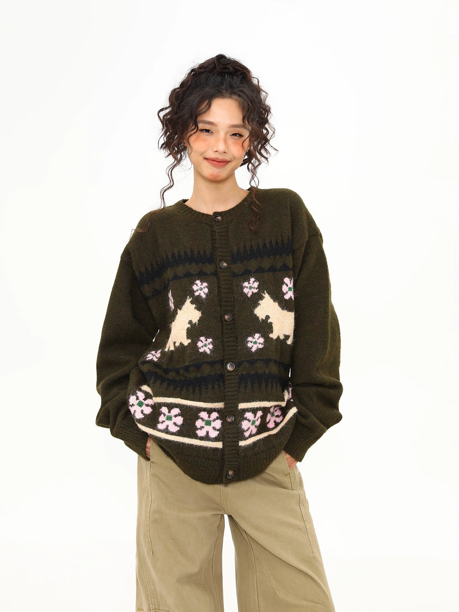 Forest Friends Terrier Cardigan