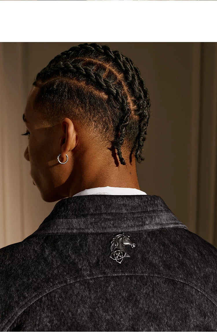 Textured Western Yoke Zip Front Jacket