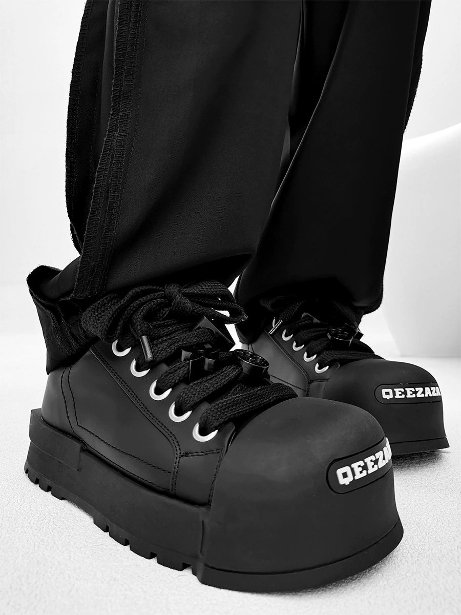 Chunky Black Platform Sneakers with Charms