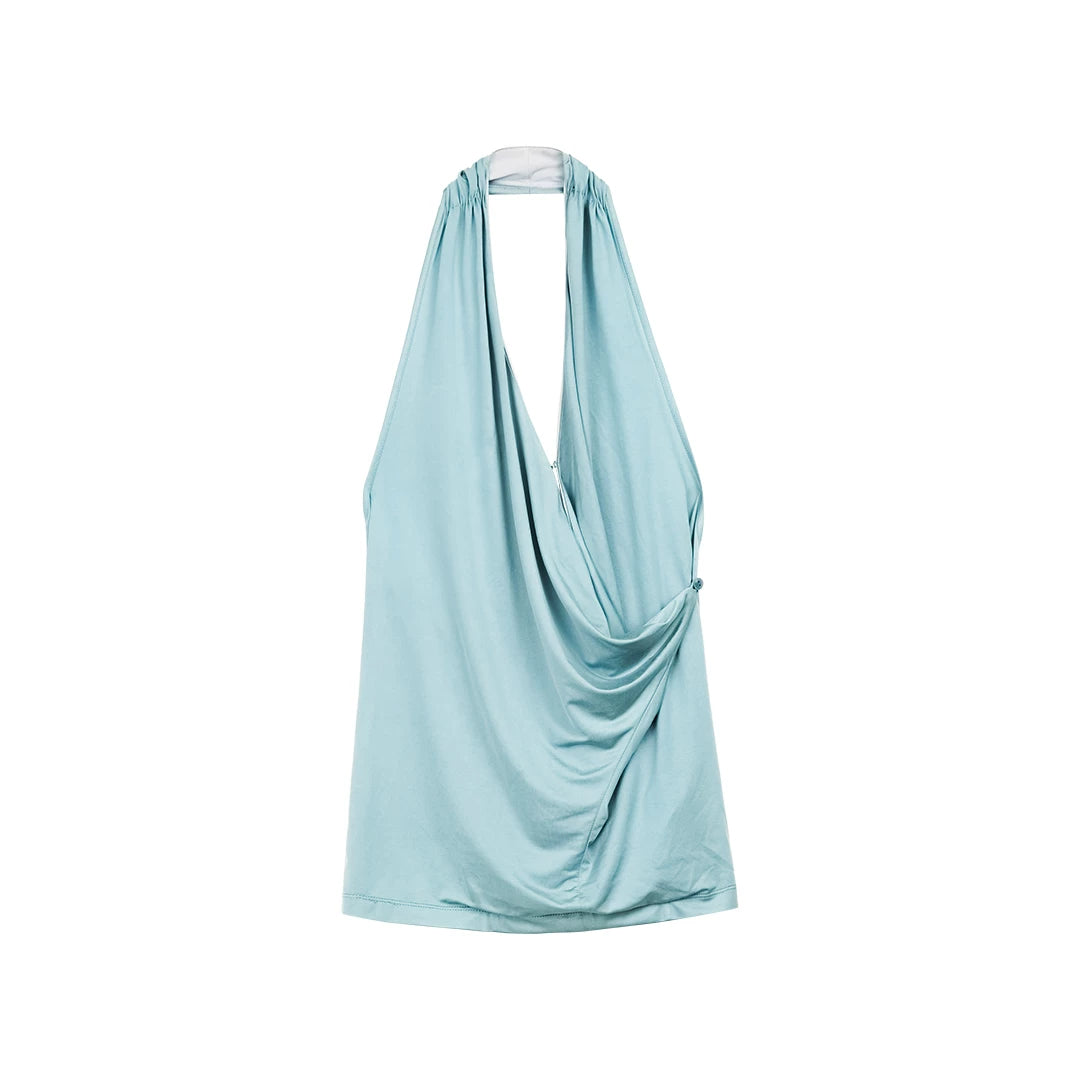 Draped Halter Neck Top