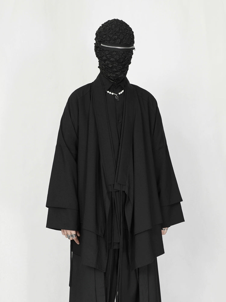 Oversized Black Kimono Cardigan
