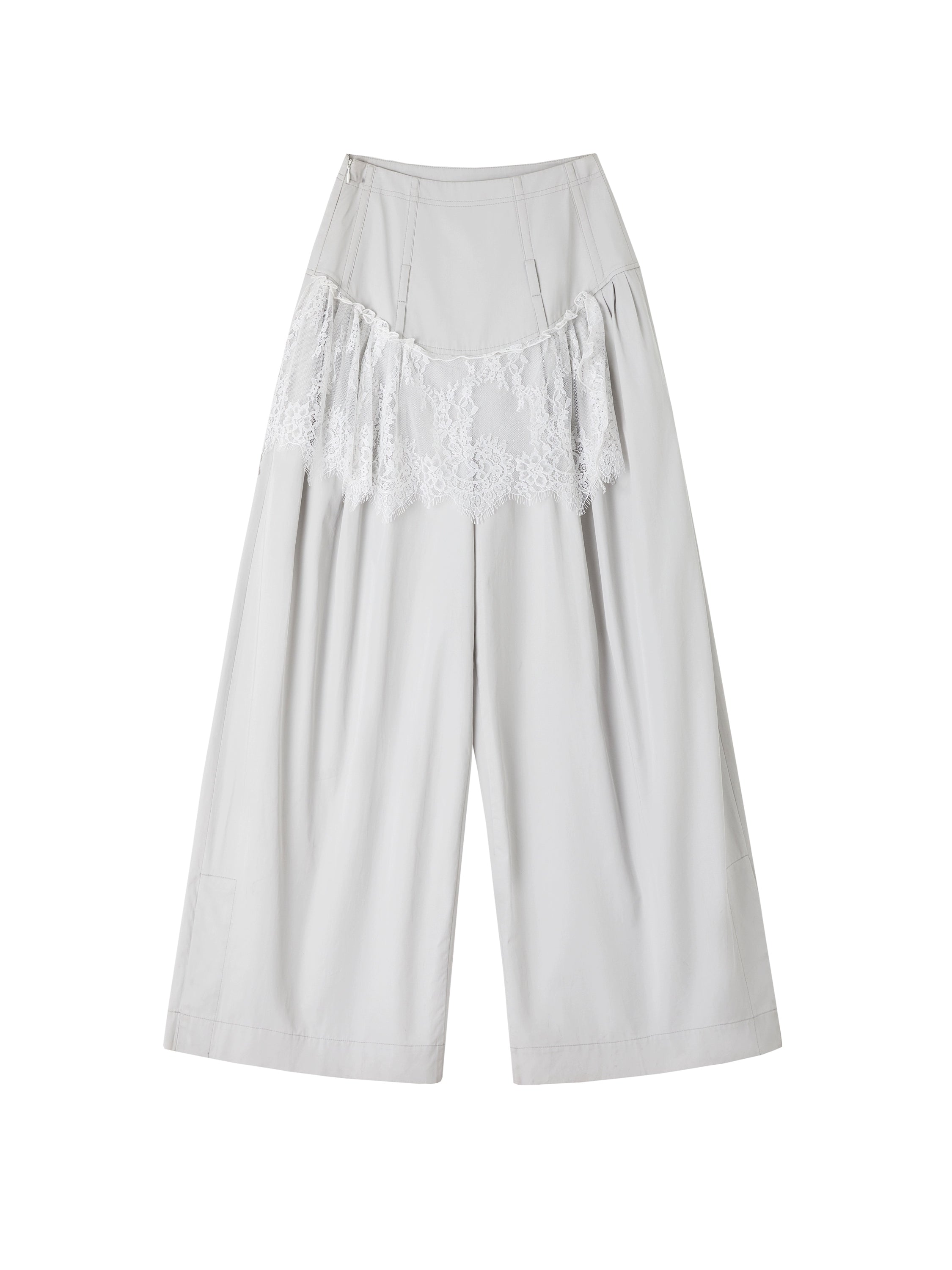 Pleated Cotton Wide-Leg Palazzo Pants