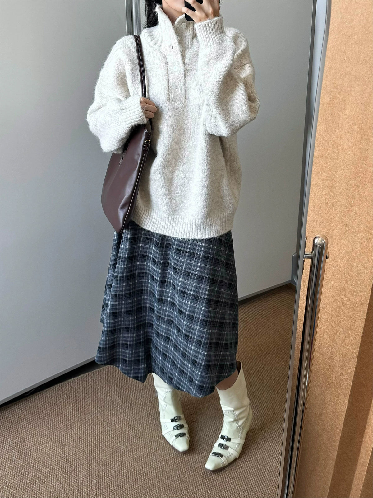 Alden Button-Neck Mock Sweater