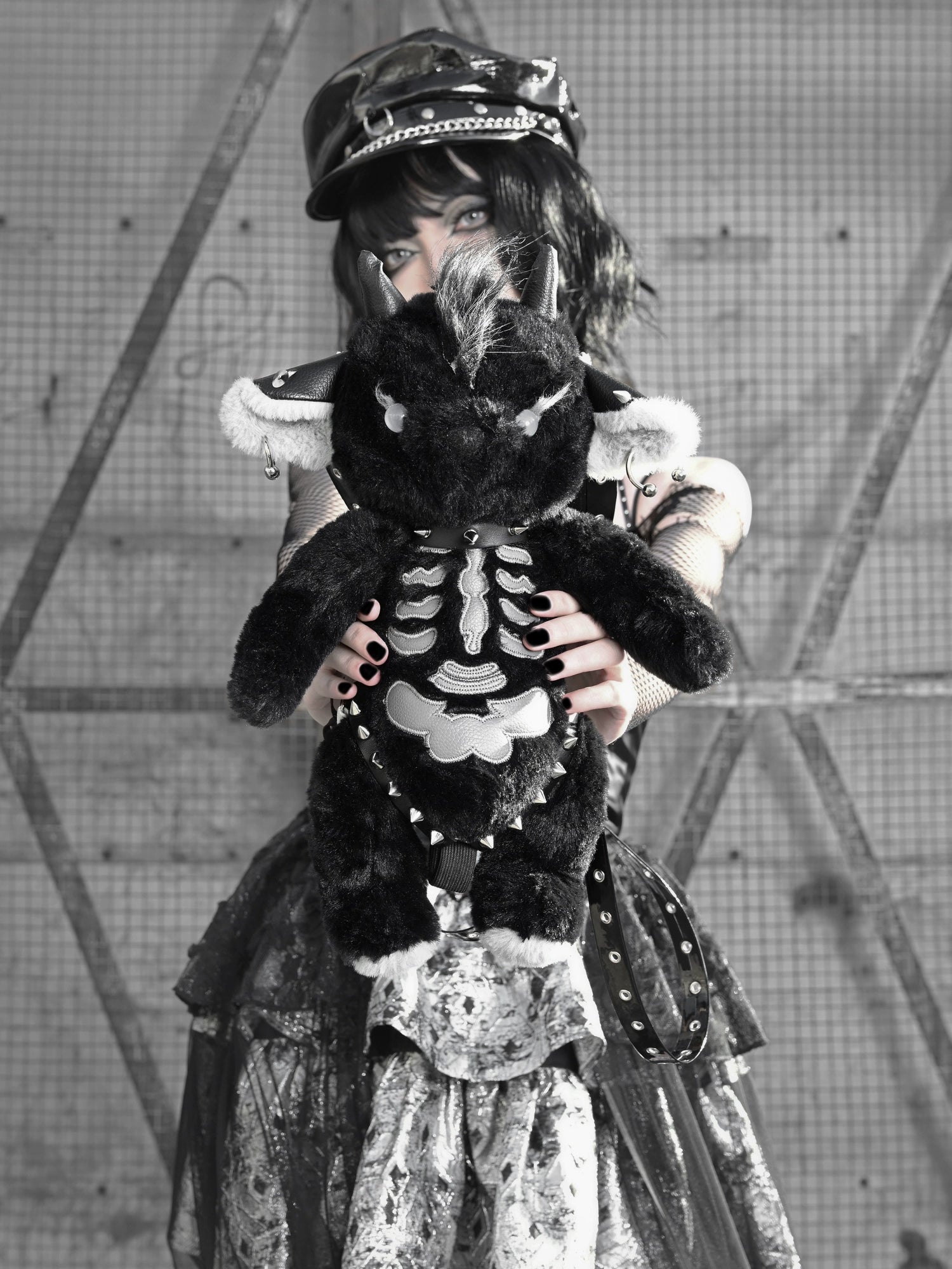 Gothic Plush Skeleton Monster Backpack