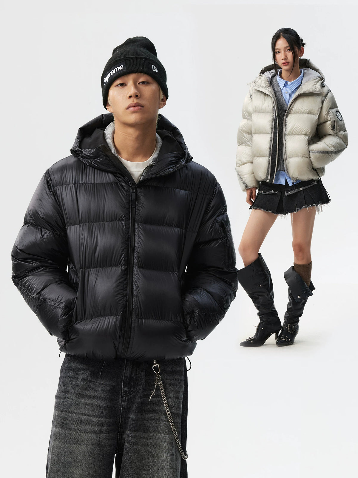 Glacier Halo Reflective Hooded Puffer Jacket