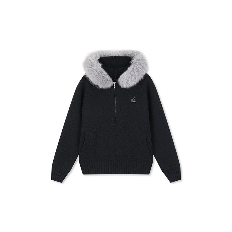 Frostline Faux Fur Hood Zip Cardigan