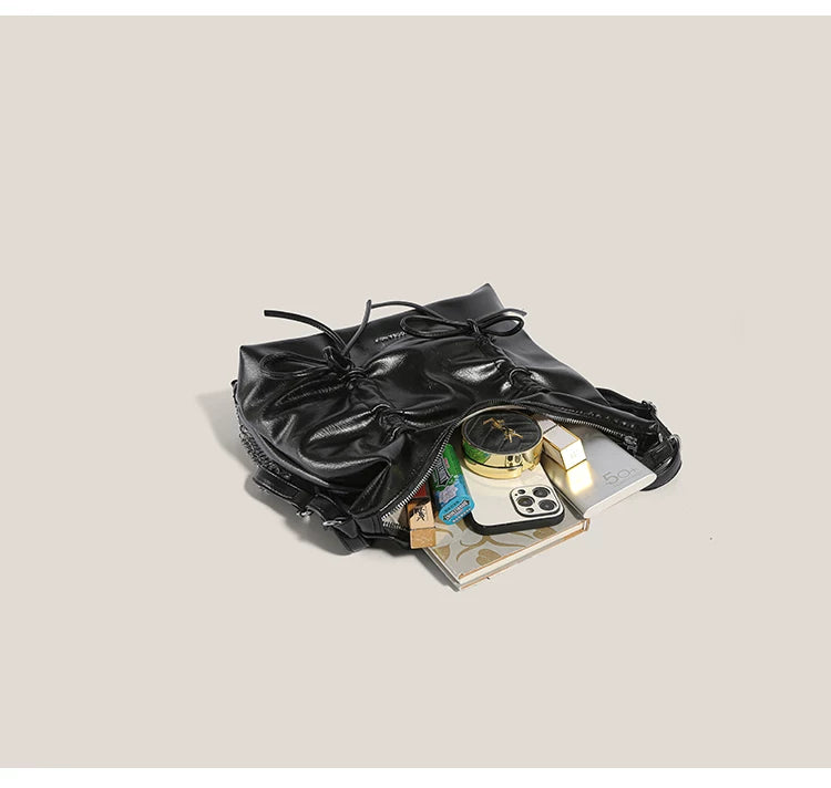 Midnight Ruffle Chain Shoulder Bag