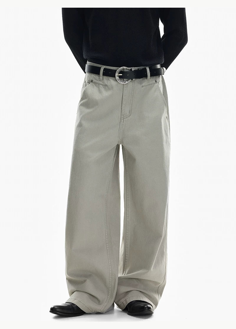 Harbor Cargo Wide‑Leg Canvas Pants