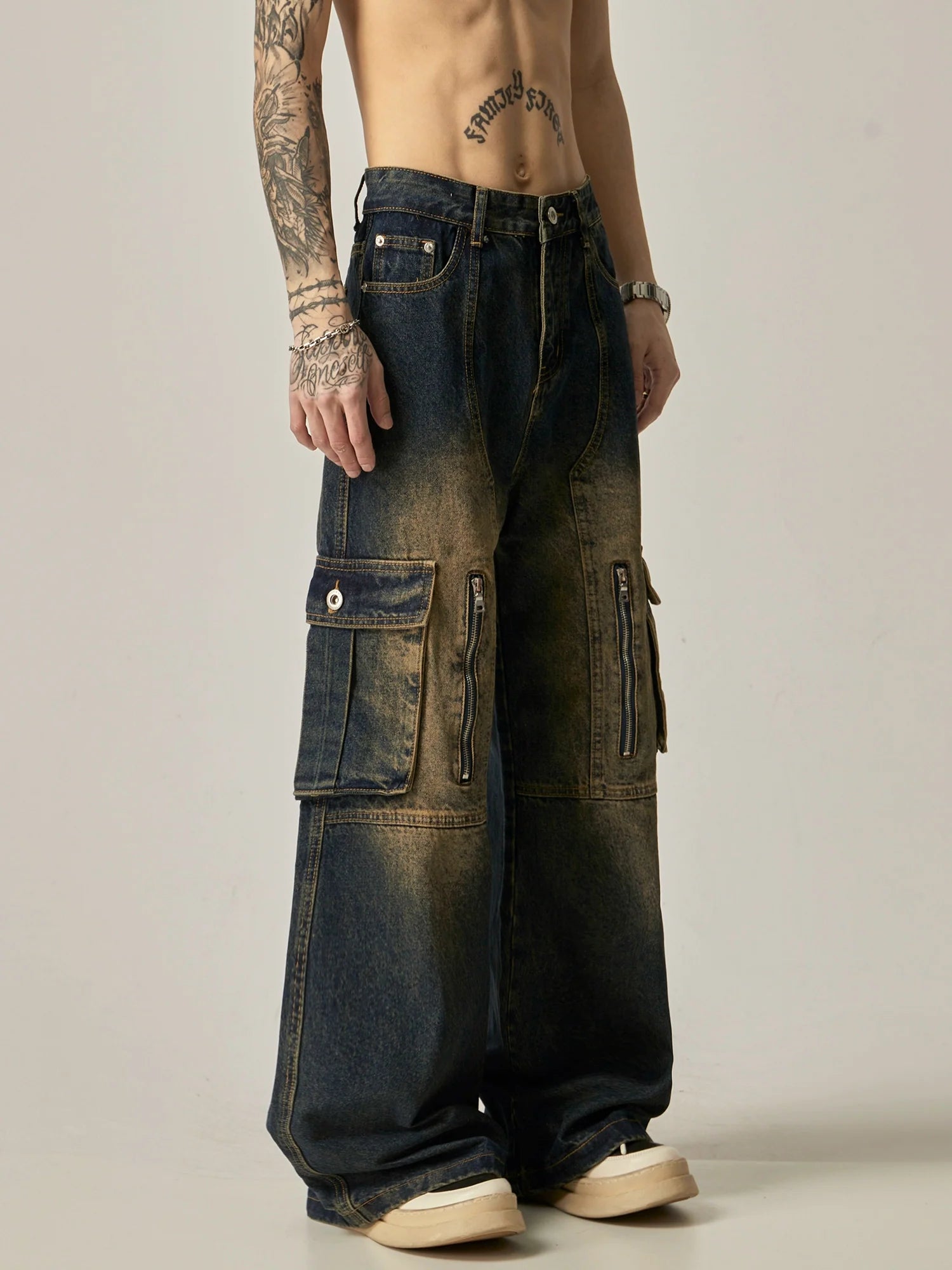 Ombre Blaze Wide-Leg Cargo Jeans