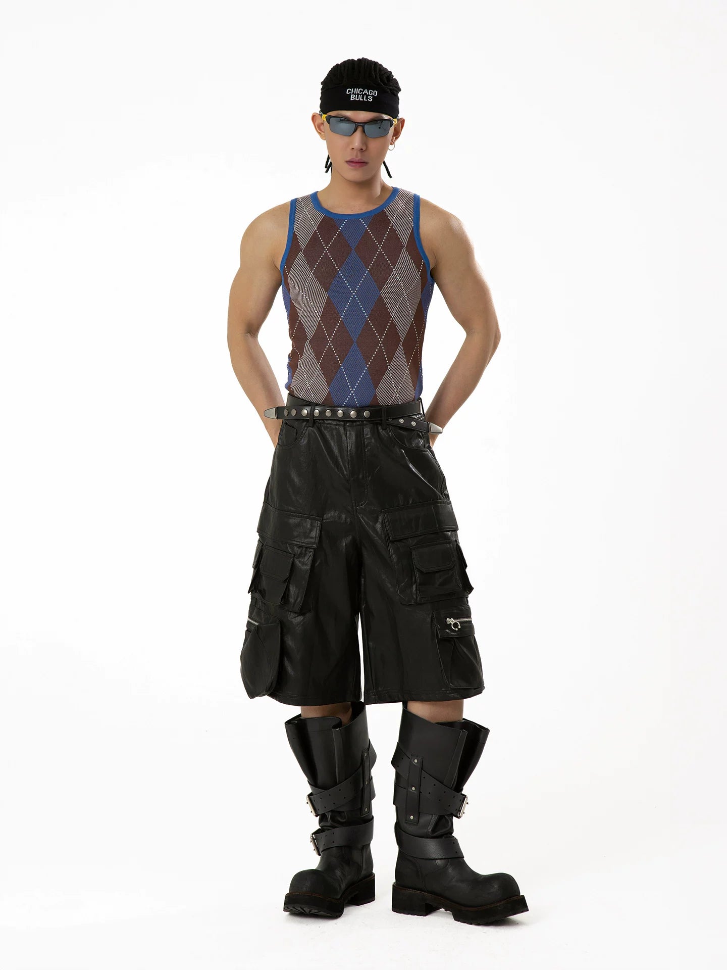 Retro Fairway Argyle Knit Tank Top