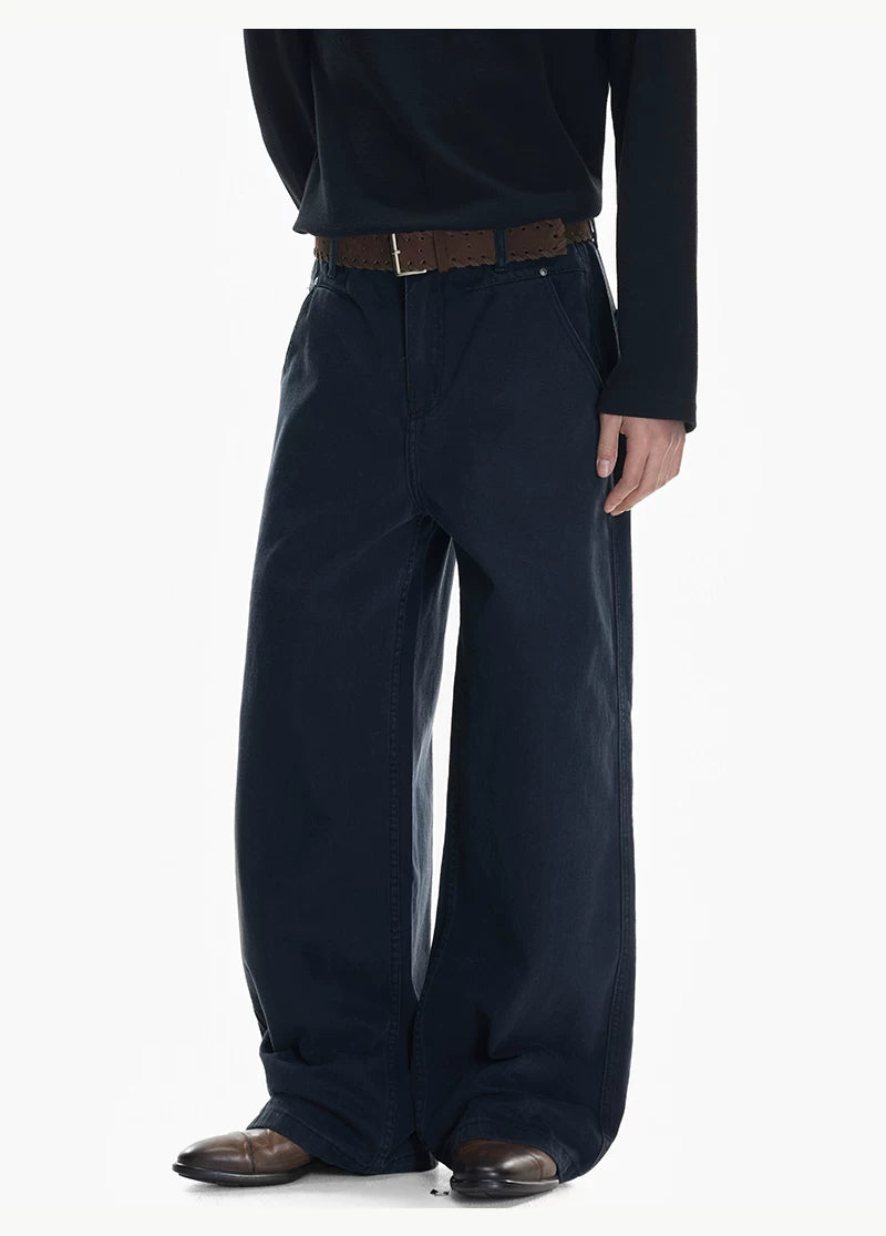 Harbor Cargo Wide‑Leg Canvas Pants