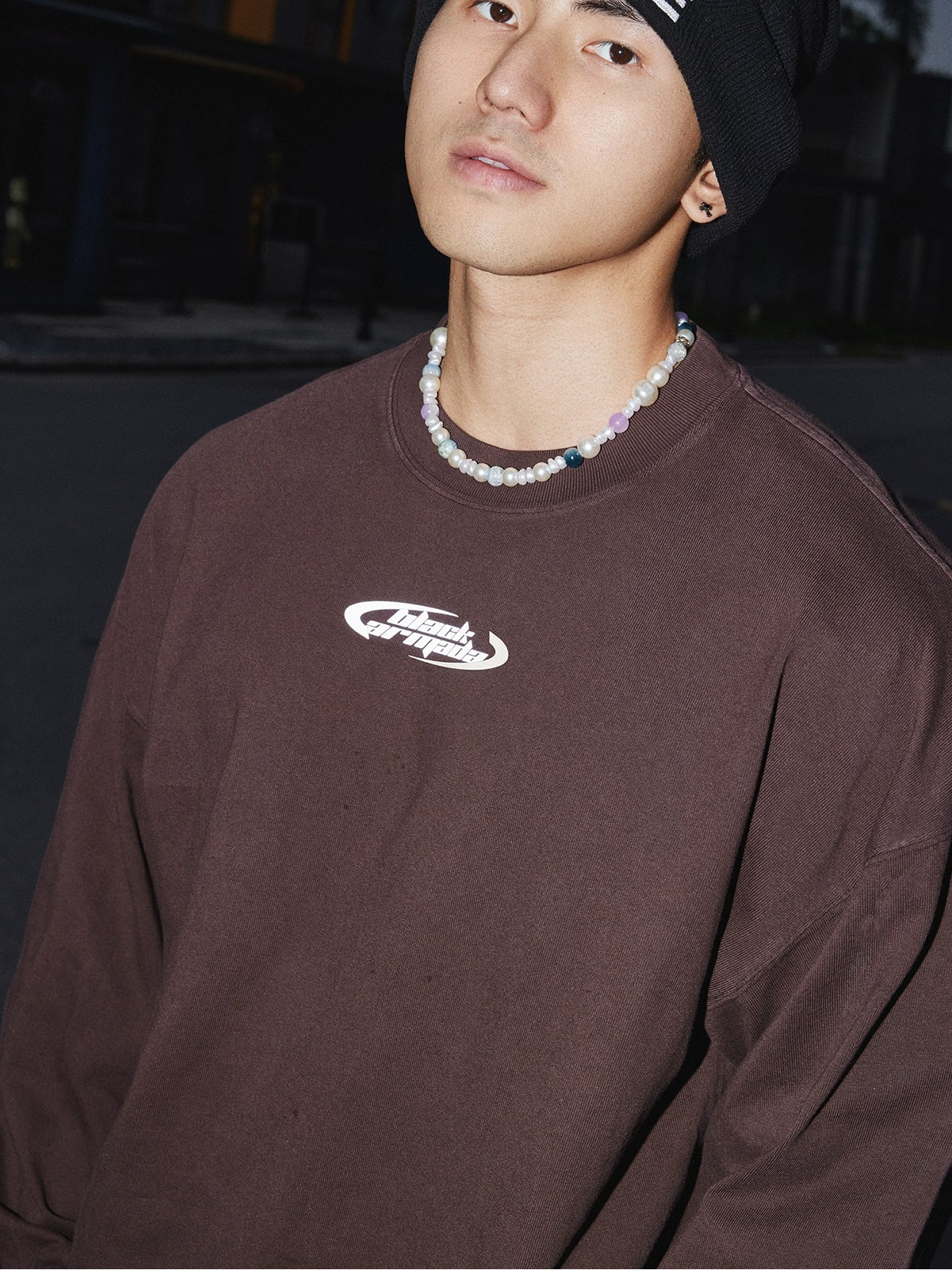 Classic Oversized Minimalist Logo Long Sleeve Tee