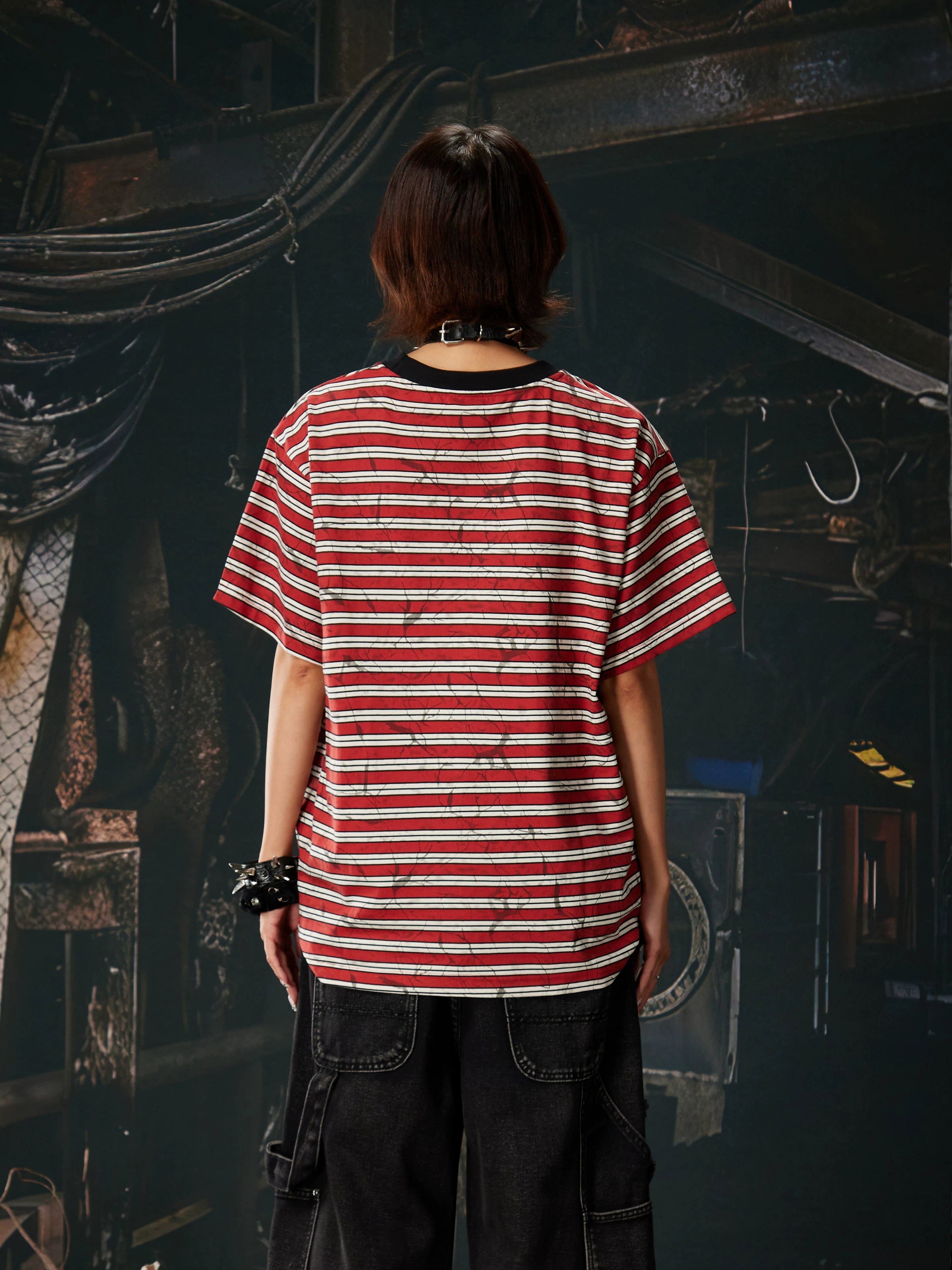 Cipher Stripe Graffiti Script Tee